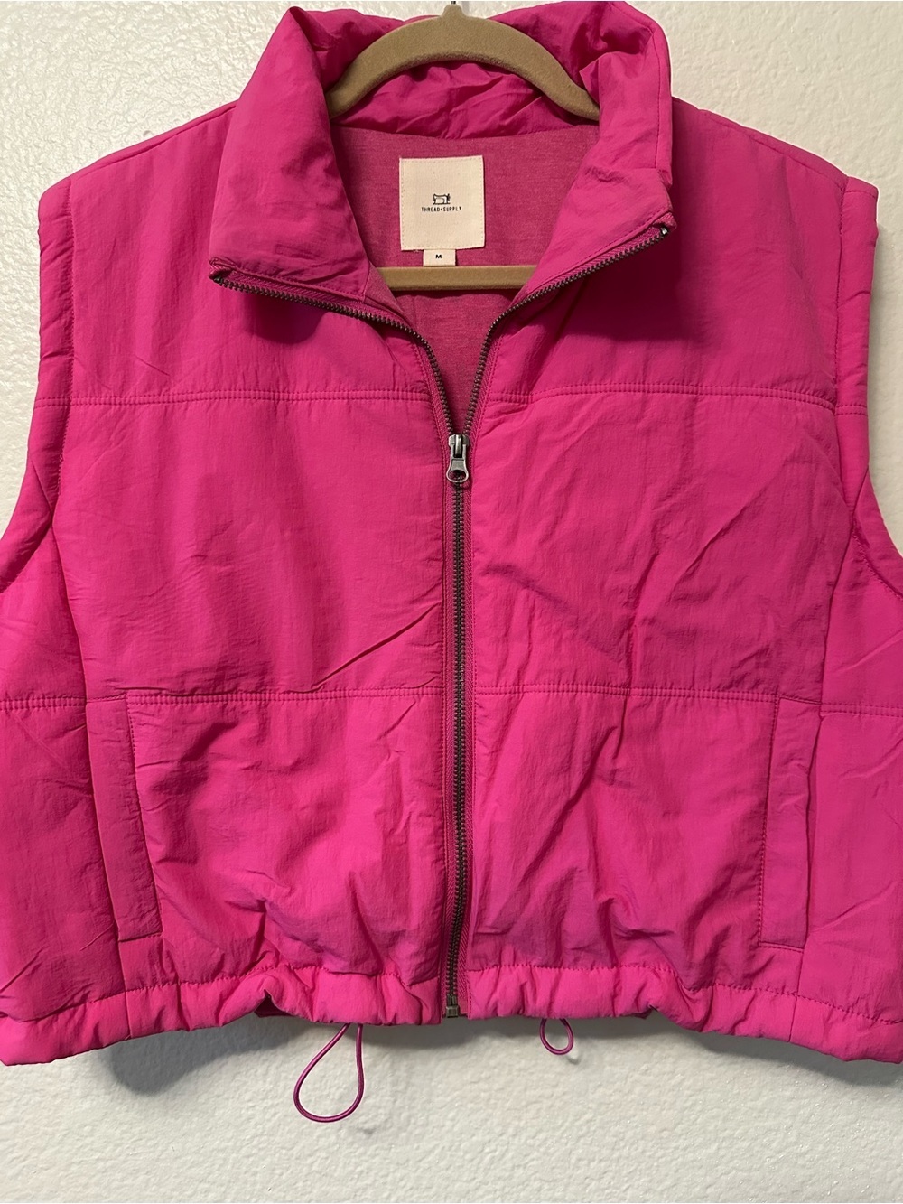 Thread & Supply Hot Pink Quilted Puffer Vest